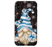 Custodia per iPhone XS Max Aesthetic Snowflake Pattern With Snowman And Winter Gnome