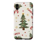 Custodia per iPhone XS Max Albero di Natale modello rosso bianco Candy Cane