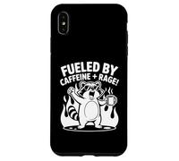 Custodia per iPhone XS Max Alimentato da caffeina e rabbia divertente procione amante del caffè