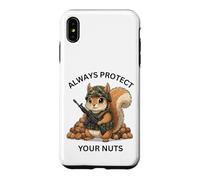 Custodia per iPhone XS Max Always Protect Your Nuts Cute Scoiattolo Indossare Militare