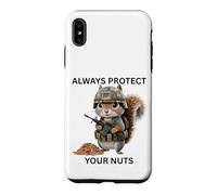 Custodia per iPhone XS Max Always Protect Your Nuts Cute Scoiattolo Indossare Militare