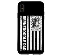 Custodia per iPhone XS Max American USA Flag 4th July Mens Dads Bernedoodle Dog Lover