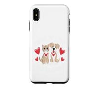 Custodia per iPhone XS Max Amor Doble Mimos Gato Perro Pareja Animal Linda