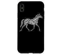 Custodia per iPhone XS Max Amore Cavallo Silhouette Parola Nuvola Ranch Fattoria Amante Animali