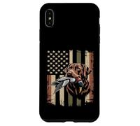 Custodia per iPhone XS Max Anatra Caccia Labrador American USA Bandiera Mallard Duck Hunter