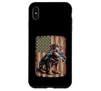 Custodia per iPhone XS Max Anatra Caccia Labrador American USA Bandiera Mallard Duck Hunter