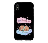 Custodia per iPhone XS Max Appendi Capybara Coppia divertente Love Valentine Meme