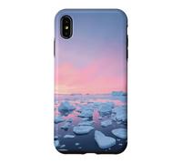 Custodia per iPhone XS Max Arctic Iceberg Field Sotto Rosa Polare Alba Paesaggio