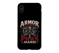 Custodia per iPhone XS Max Armor Up Pray Hard Christian Warrior Knight Faith
