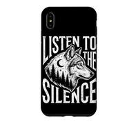 Custodia per iPhone XS Max Ascolta il silenzio Lupo Foresta Natura Escursionismo Luna