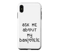 Custodia per iPhone XS Max Ask Me About My Banjolele Ukulele Cuore Lettere