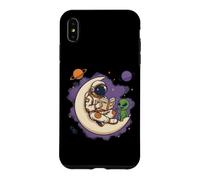 Custodia per iPhone XS Max Astronauta che legge Alien Moon Cosmic Tales Space Art