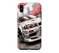 Custodia per iPhone XS Max Auto da corsa JDM Drift vintage Tokyo Sakura Flower Blossom Art