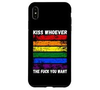 Custodia per iPhone XS Max bacia chi vuoi Bandiera arcobaleno LGBTQI