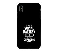 Custodia per iPhone XS Max Batteria Sociale Ricarica Umorismo Introverso