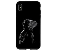 Custodia per iPhone XS Max Beaver Line Art Cool Drawing Animal Love Forest Motivo