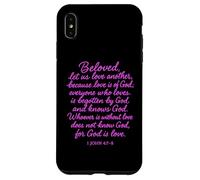 Custodia per iPhone XS Max Beloved Let Us Love One Another 1 Giovanni 4:7 Versetto della Bibbia Pregare