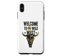Custodia per iPhone XS Max Benvenuti al Wild West Bull Skull Vintage Western Logo