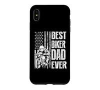 Custodia per iPhone XS Max Best Biker Dad Ever Motocrycle American Flag For Daddy