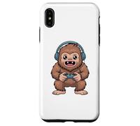 Custodia per iPhone XS Max Bigfoot Playing Video Game Sasquatch Video Gamers