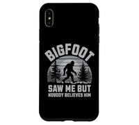 Custodia per iPhone XS Max Bigfoot Saw Me Nobody Believes Him Funny Sasquatch Uomini Ragazzi