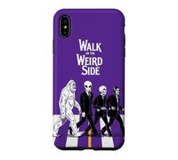 Custodia per iPhone XS Max Bigfoot - Scheletro alieno che attraversa la strada Strano Halloween