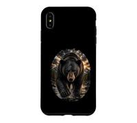 Custodia per iPhone XS Max Black Bear Mountain Wilderness Wilderness Amante degli orsi