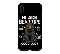 Custodia per iPhone XS Max Black Bear Tips Buona fortuna Escursionismo Fauna selvatica Umorismo Campeggio