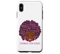 Custodia per iPhone XS Max Black Women Queen Stronger Than Breast Cancer Pink Ribbon