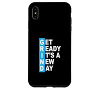 Custodia per iPhone XS Max Blue Get Ready It's A New Day - Grafica Grind Blue