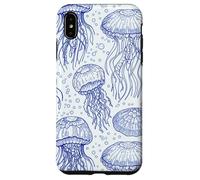 Custodia per iPhone XS Max Blue Jellyfish Ocean Pattern Aquatic Marine Life