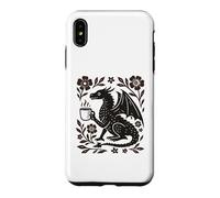 Custodia per iPhone XS Max Boho Drago Bere Caffè Folk Art Mitico Bestia