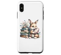Custodia per iPhone XS Max Bookish Easter Bunny Reading Book Every Bunny Loves to Read