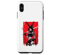 Custodia per iPhone XS Max Bunny Anime Girl Samurai Stile Giapponese Guerriero Grafica