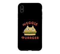 Custodia per iPhone XS Max Burger Cat Veggie Purrger Vegano Vegetariano Dieta a base vegetale