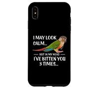 Custodia per iPhone XS Max Camicia verde Cheek Conure I May Look Calm Conure