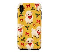 Custodia per iPhone XS Max Campana con fiocco di agnello giallo senape rosso per Natale