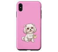 Custodia per iPhone XS Max cane divertente dolce Shih-Tzu cucciolo con tazza di cassa Kawaii