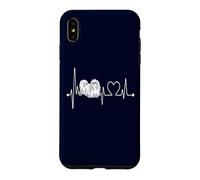 Custodia per iPhone XS Max Cane Maltese Battito cardiaco Linea ECG Cani Divertenti My Cardio