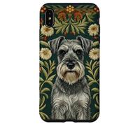 Custodia per iPhone XS Max Cane Schnauzer William Morris stile floreale