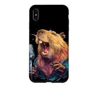 Custodia per iPhone XS Max Capibara con microfono per gli amanti del karaoke