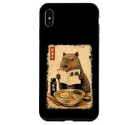 Custodia per iPhone XS Max Carino Capybara Ramen giapponese Kanji Edo Pittura