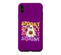 Custodia per iPhone XS Max Carino Fantasma Che Tiene Zucca Halloween Groovy Spooky Vibes