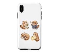 Custodia per iPhone XS Max Carino Tanuki Raccoon Cane Giapponese Chibi Animale