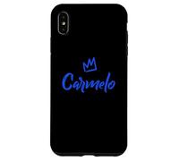 Custodia per iPhone XS Max Carmelo il re/corona blu e nome per gli uomini chiamato Carmelo