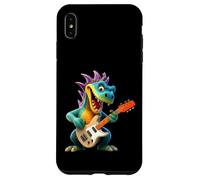 Custodia per iPhone XS Max Cartoon Dragon Rock Star Chitarra Elettrica Player Design