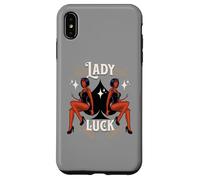 Custodia per iPhone XS Max Casinò vintage retrò Rockabilly Devil Girl Lady Lucky Spade