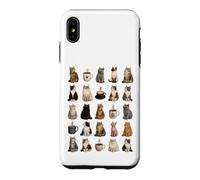 Custodia per iPhone XS Max Cat Breeds Coffee Lover Cute Kitten Cat Mom Grid Citazione