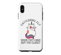 Custodia per iPhone XS Max Caticorns Fly When They coming out the closet Cat Unicorn Fun
