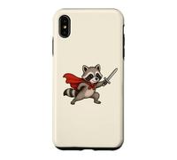 Custodia per iPhone XS Max Cavaliere procione carino con spada e mantello Fantasy Adventure